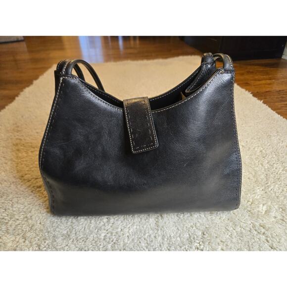 Fossil Vintage Smooth Black Leather Purse Handbag - Picture 7 of 16